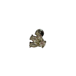Media flor plateado