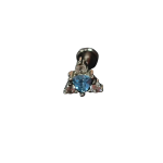 3 Brillo plata con corazon azul