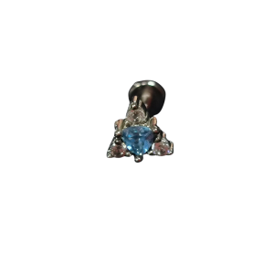 3 Brillo plata con corazon azul