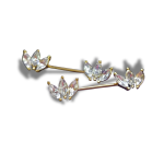 Barra Dorada 3 brillos estilo Flor